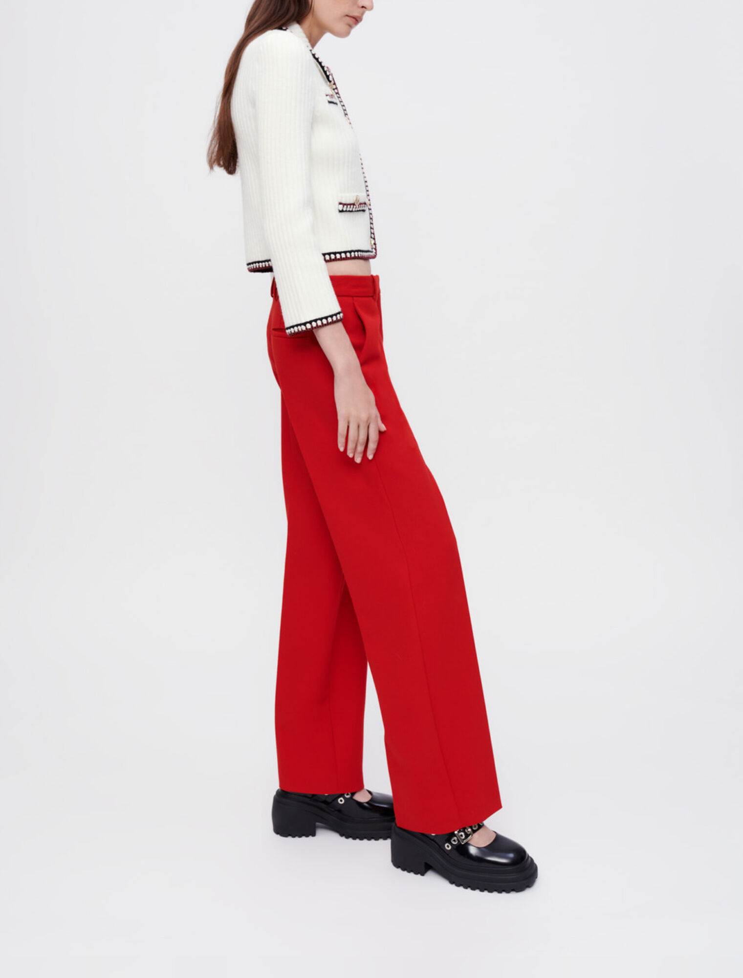Pantalones de traje amplios rojos