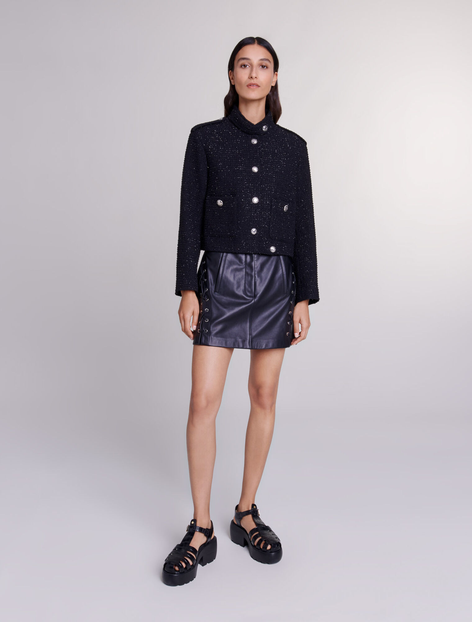 Chaqueta corta de tweed