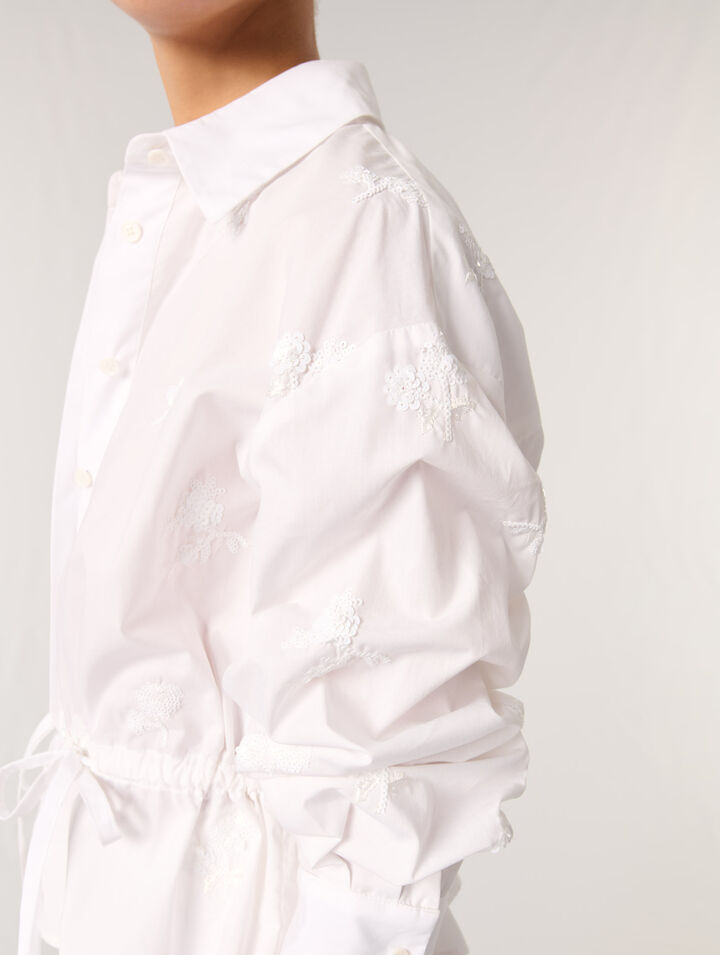 Camisa corta bordada