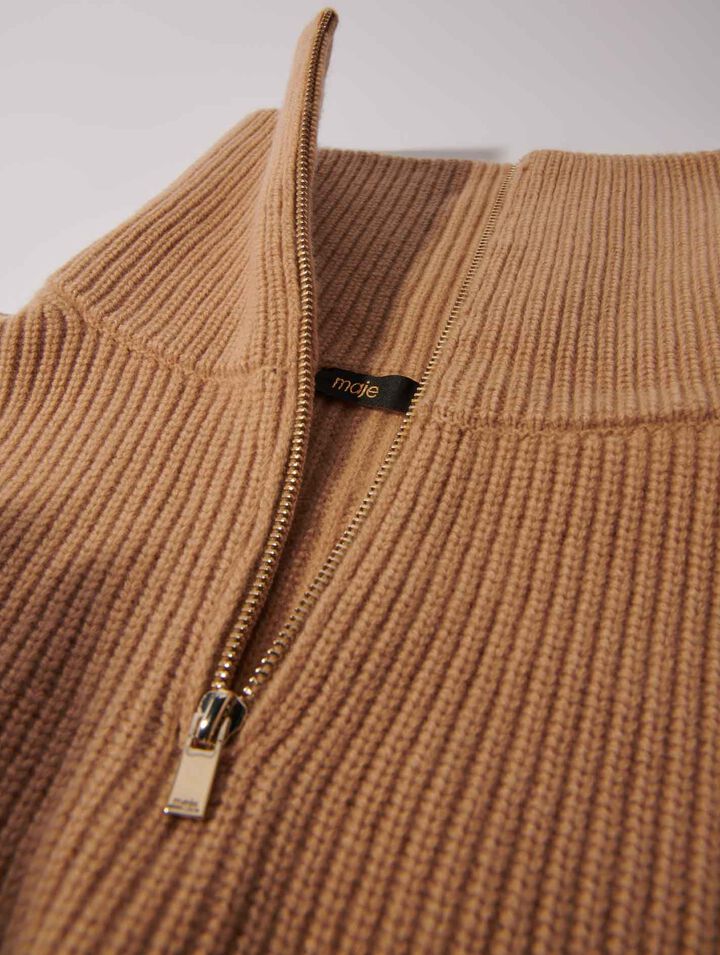 Cuello con cremallera de  cachemira