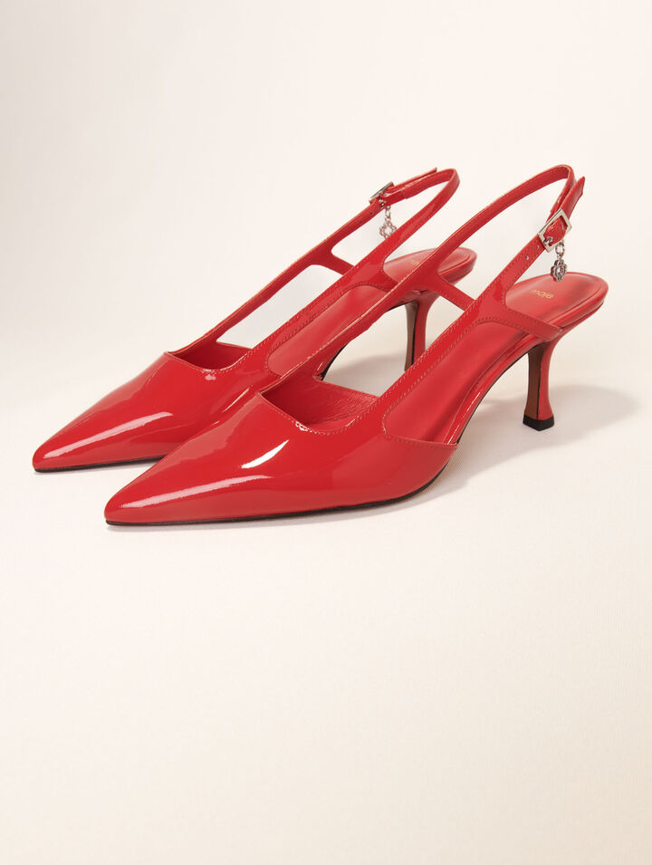 Zapato de tacón slingback de charol