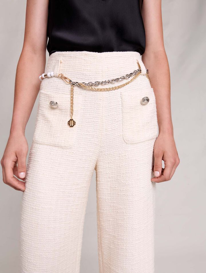Pantalón holgado de tweed