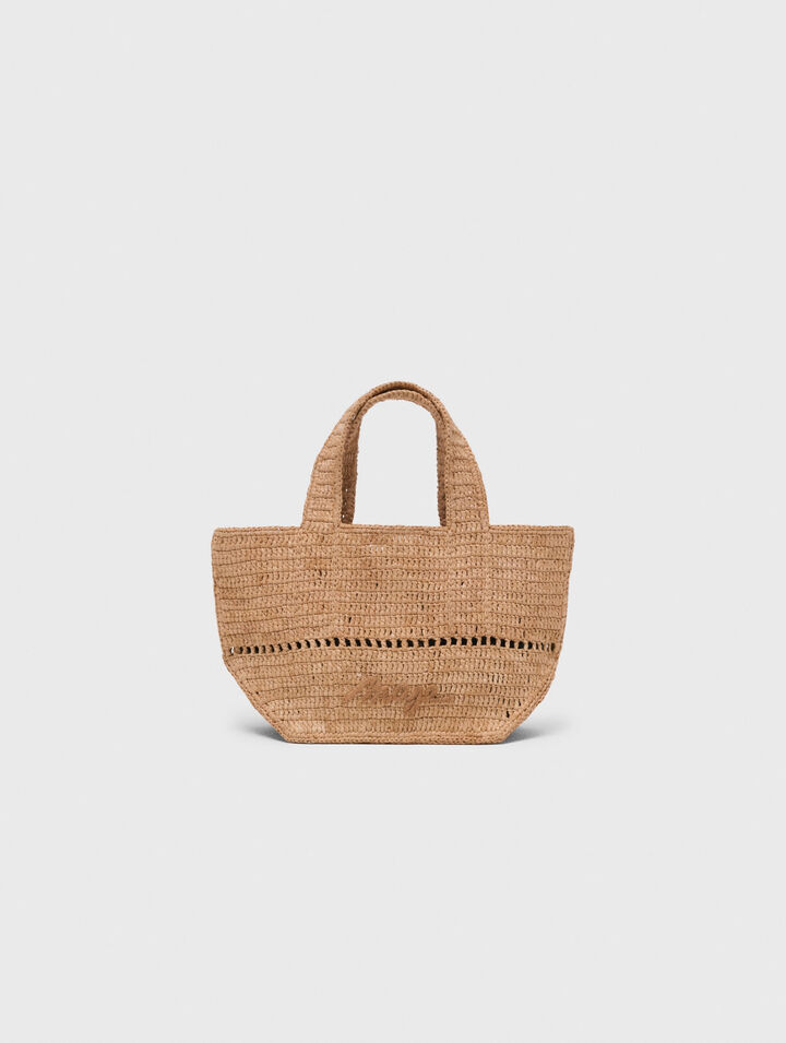 Minibolso cabás en rafia natural