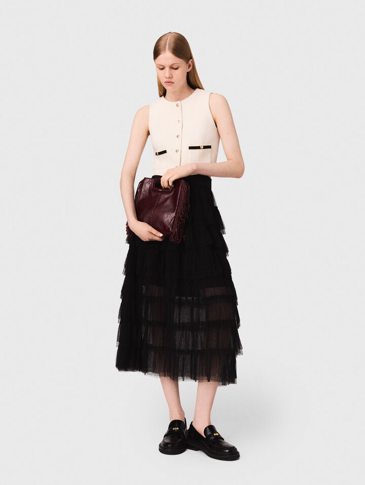 Falda midi en tul