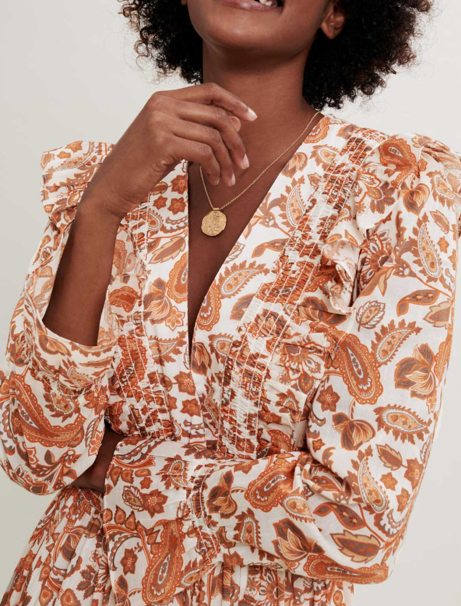 Vestido de algodón estampado