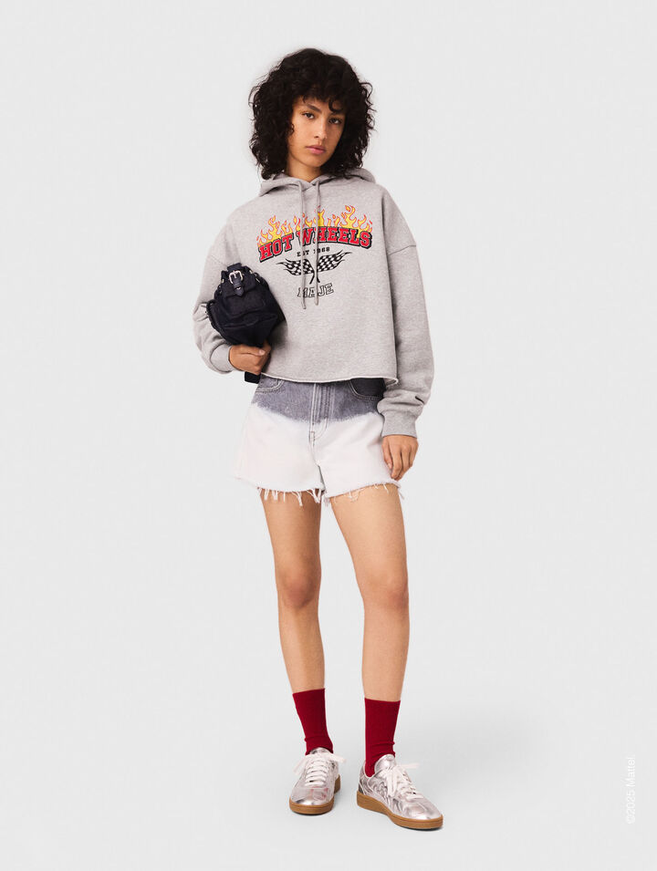 Sudadera corta con logotipo bordado