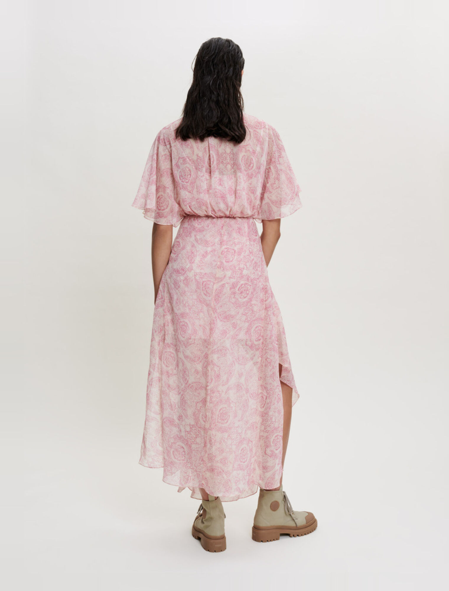 Vestido fluido con estampado cachemir