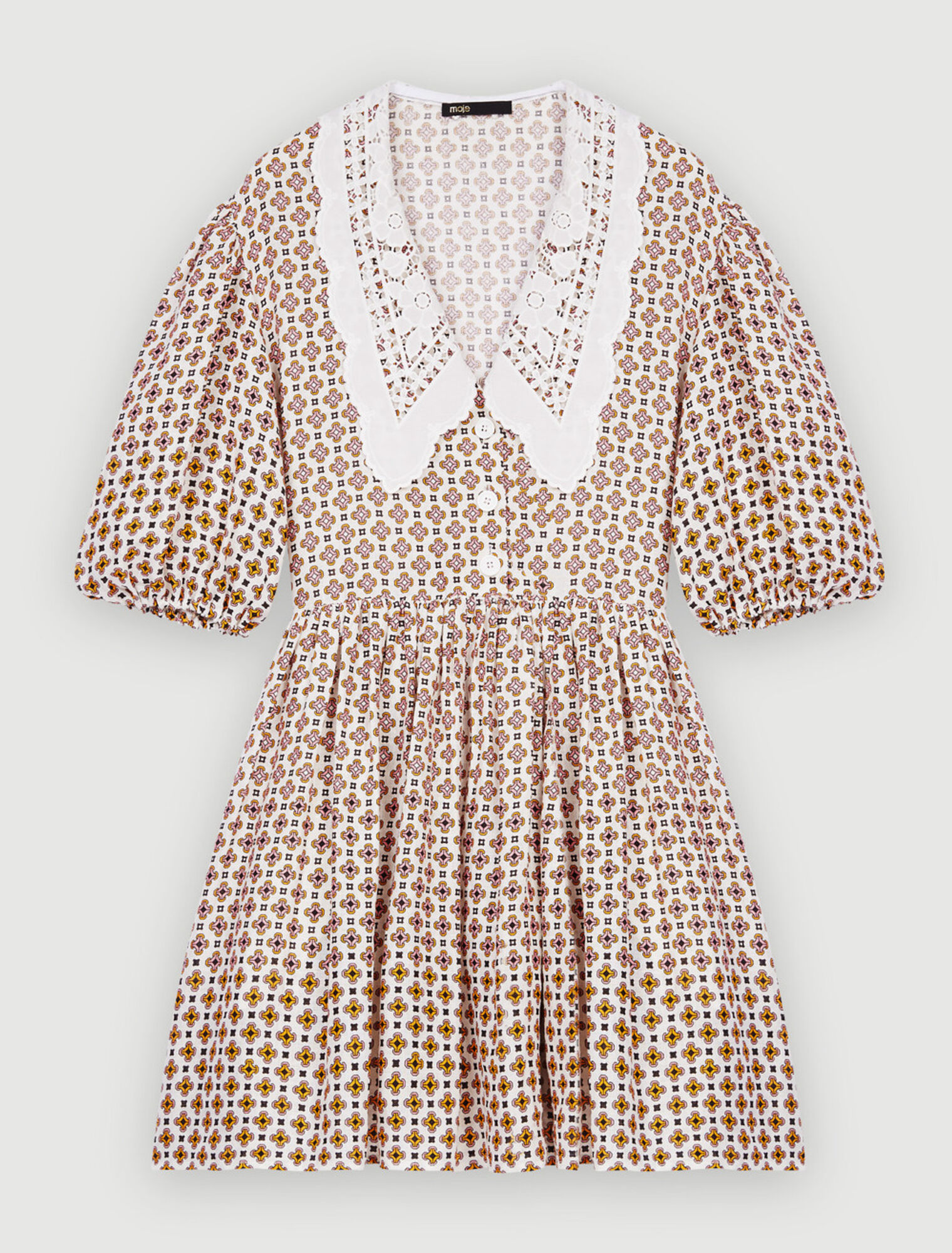 Vestido de lino estampado