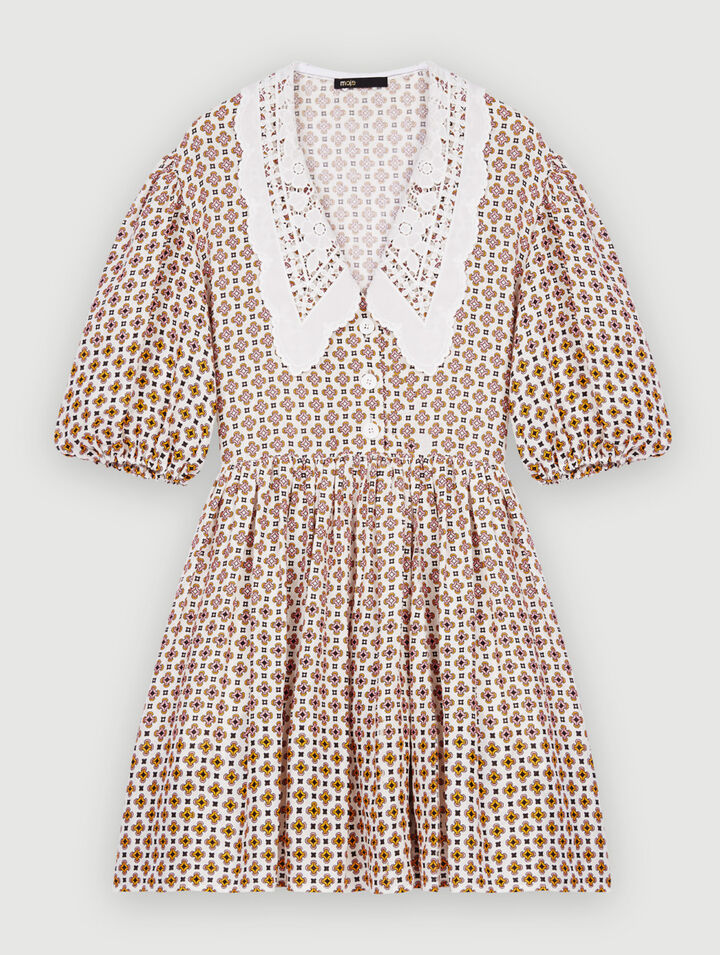 Vestido de lino estampado