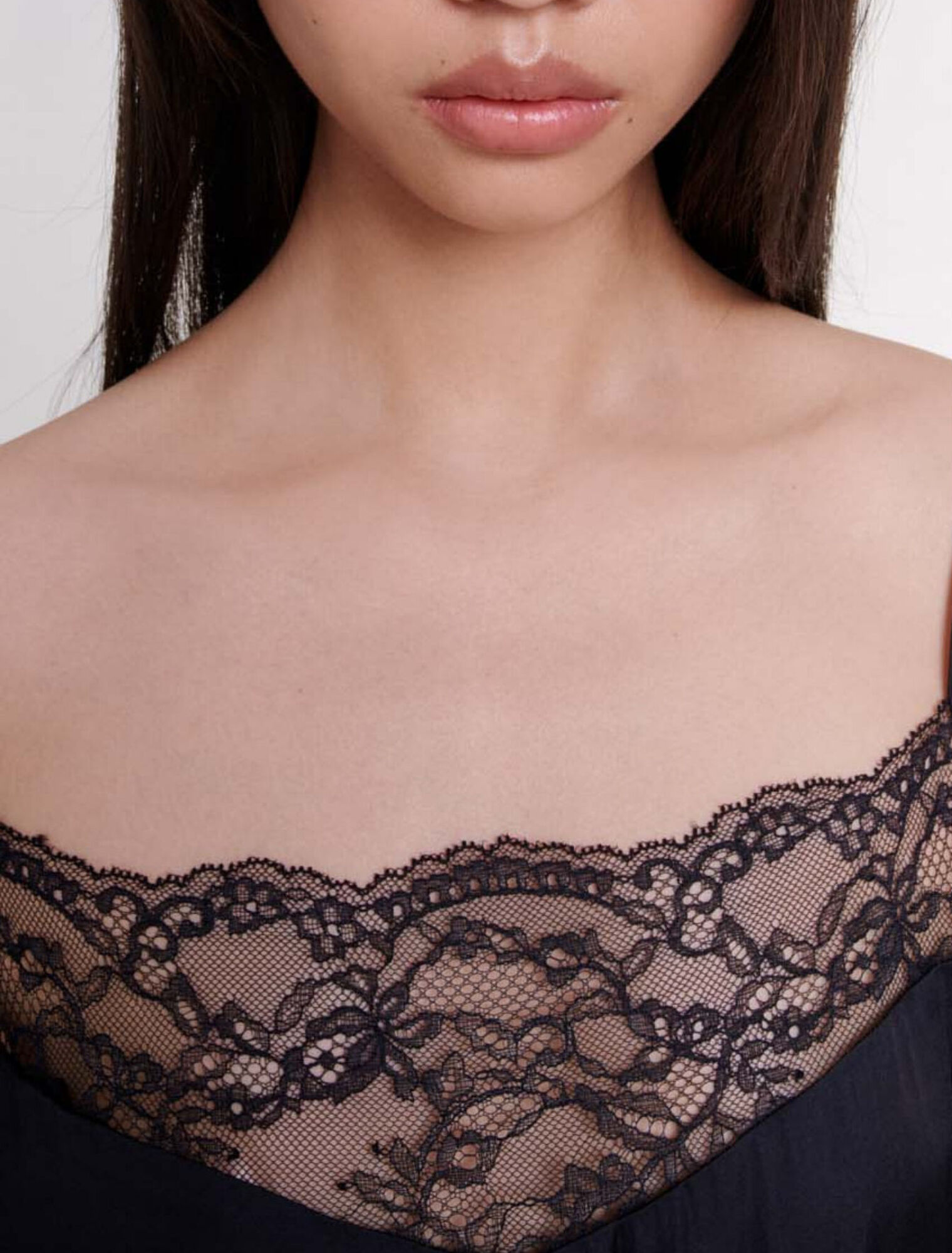 Vestido largo de satén