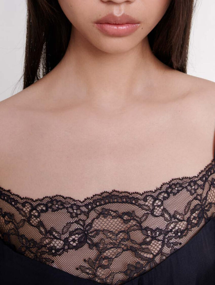 Vestido largo de satén