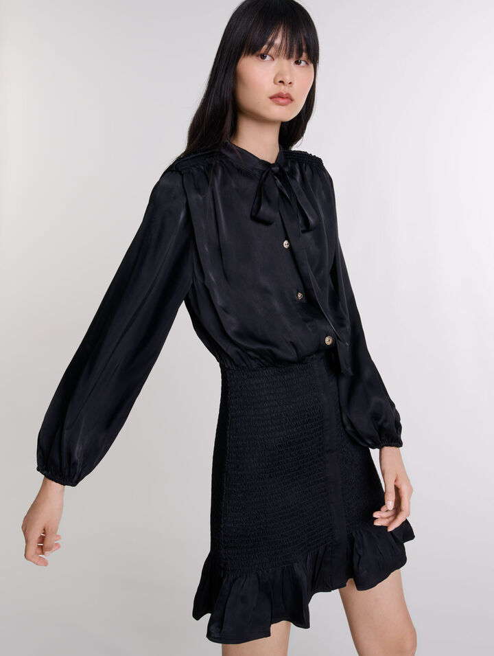 Vestido corto fruncido