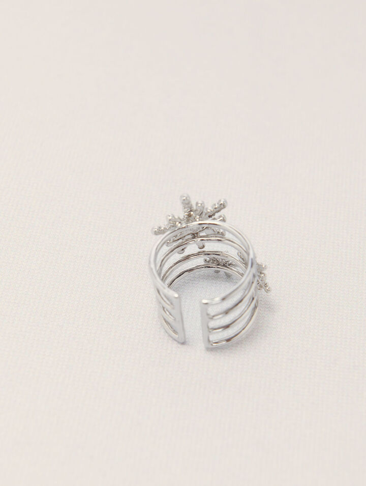 Anillo de bandas con estrellas de estrás