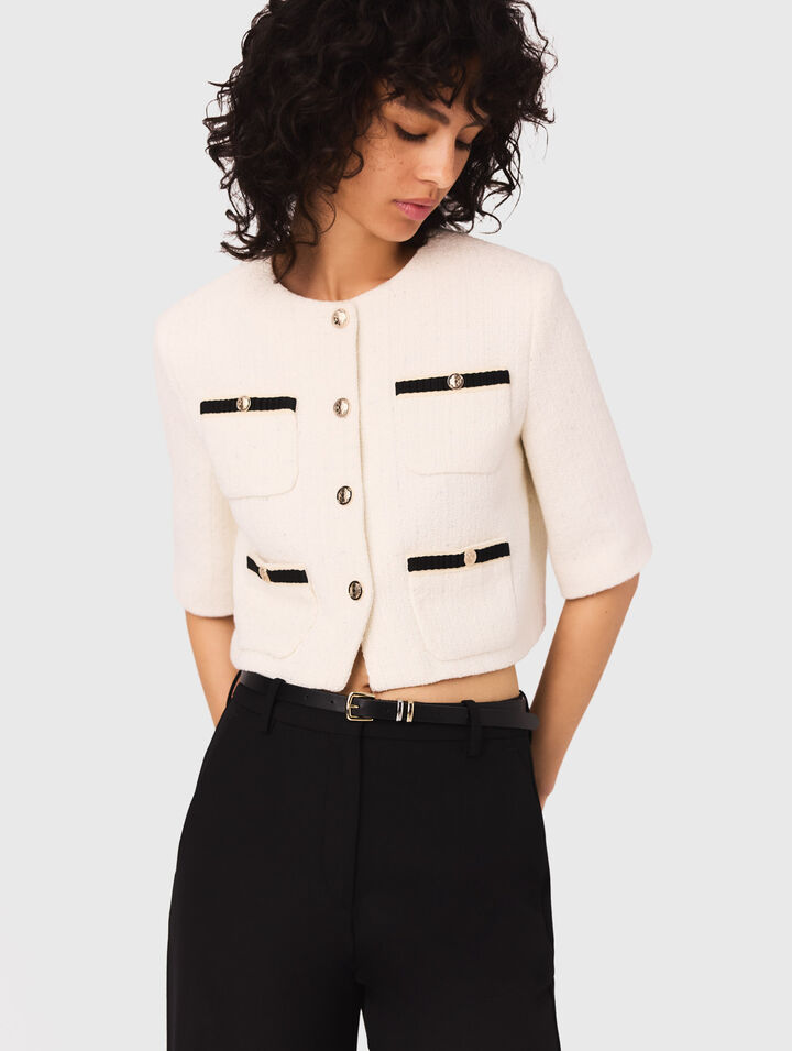 Chaqueta corta de tweed y lúrex