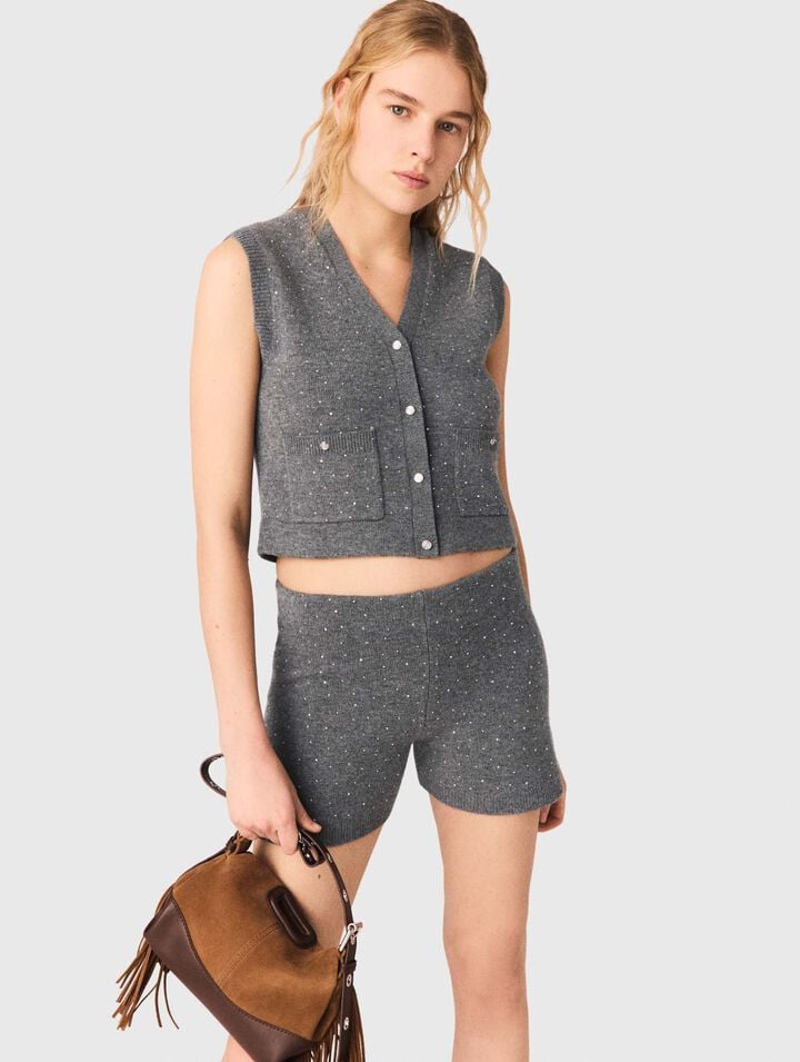 Top de punto con strass