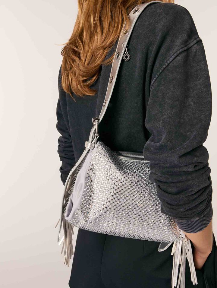 Bolso Miss M Mini metalizado con estrás