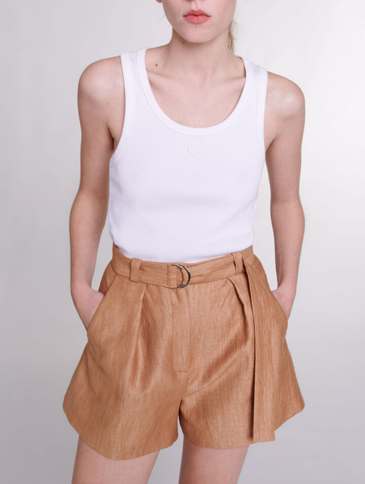 Pantalón corto de lino