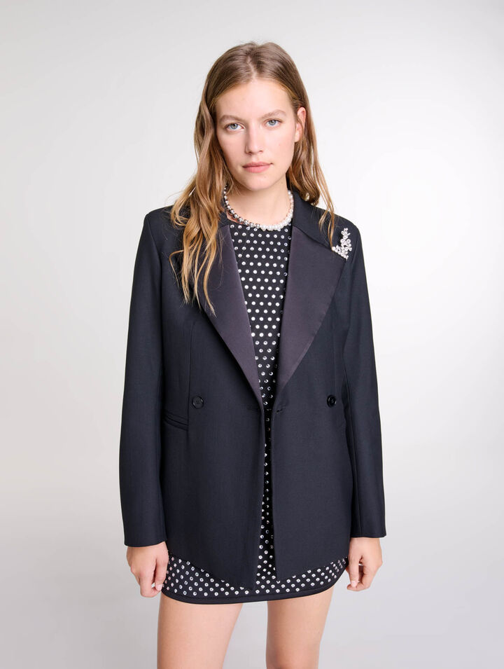 Chaqueta de traje con pasador