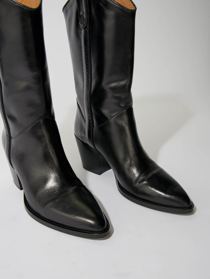 Botas de piel con tacón