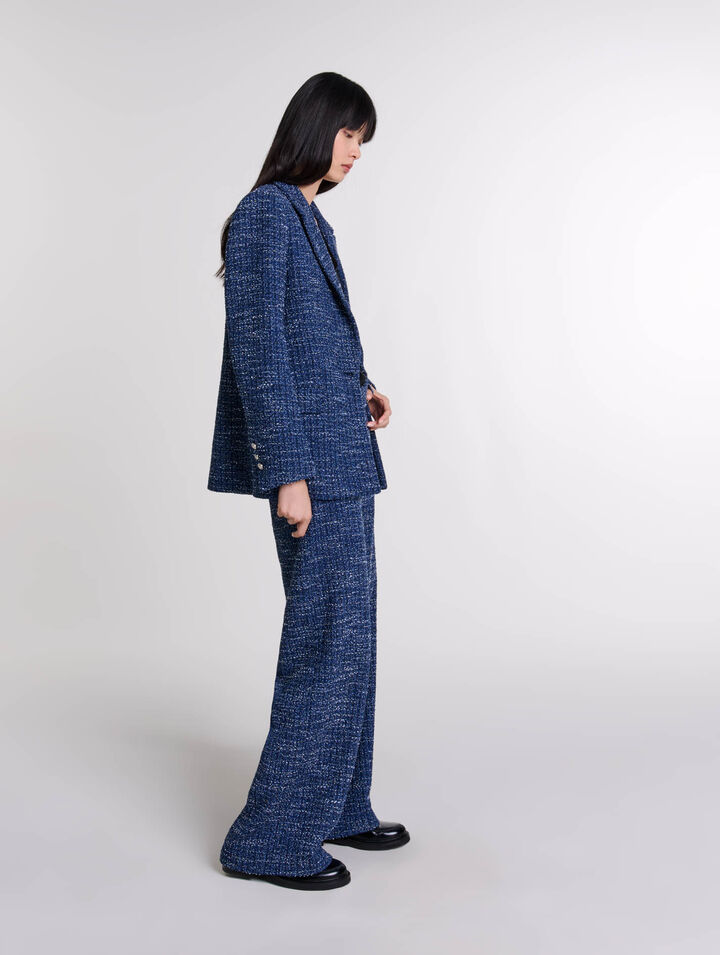 Pantalón ancho de tweed