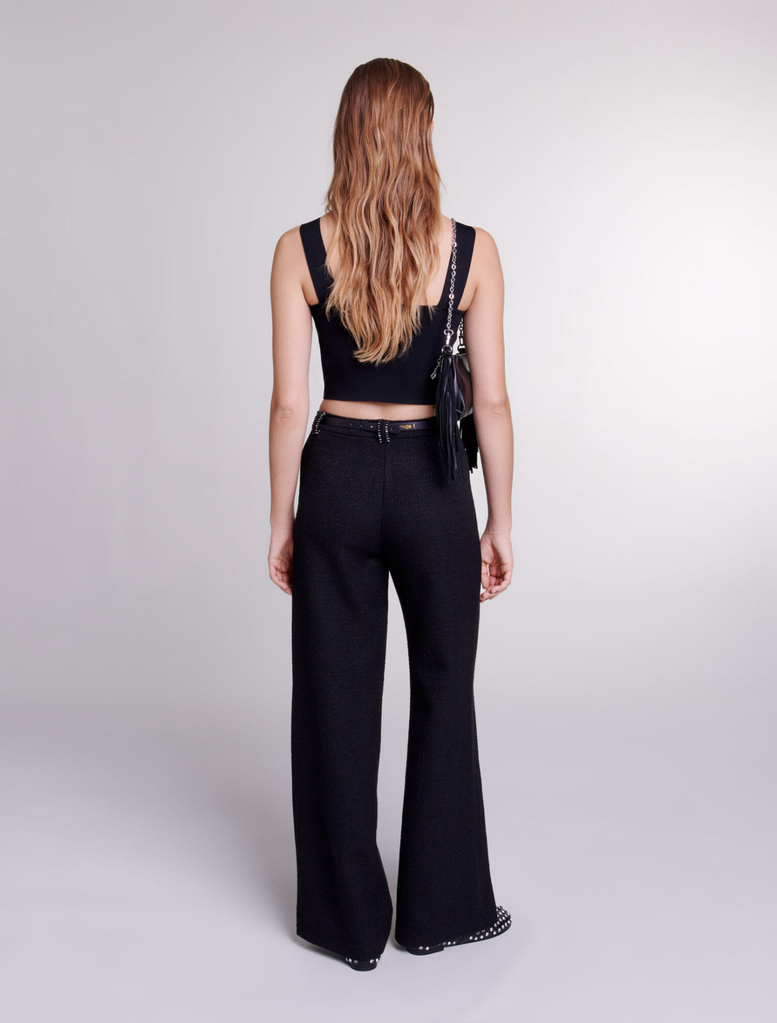 Pantalón ancho de tweed