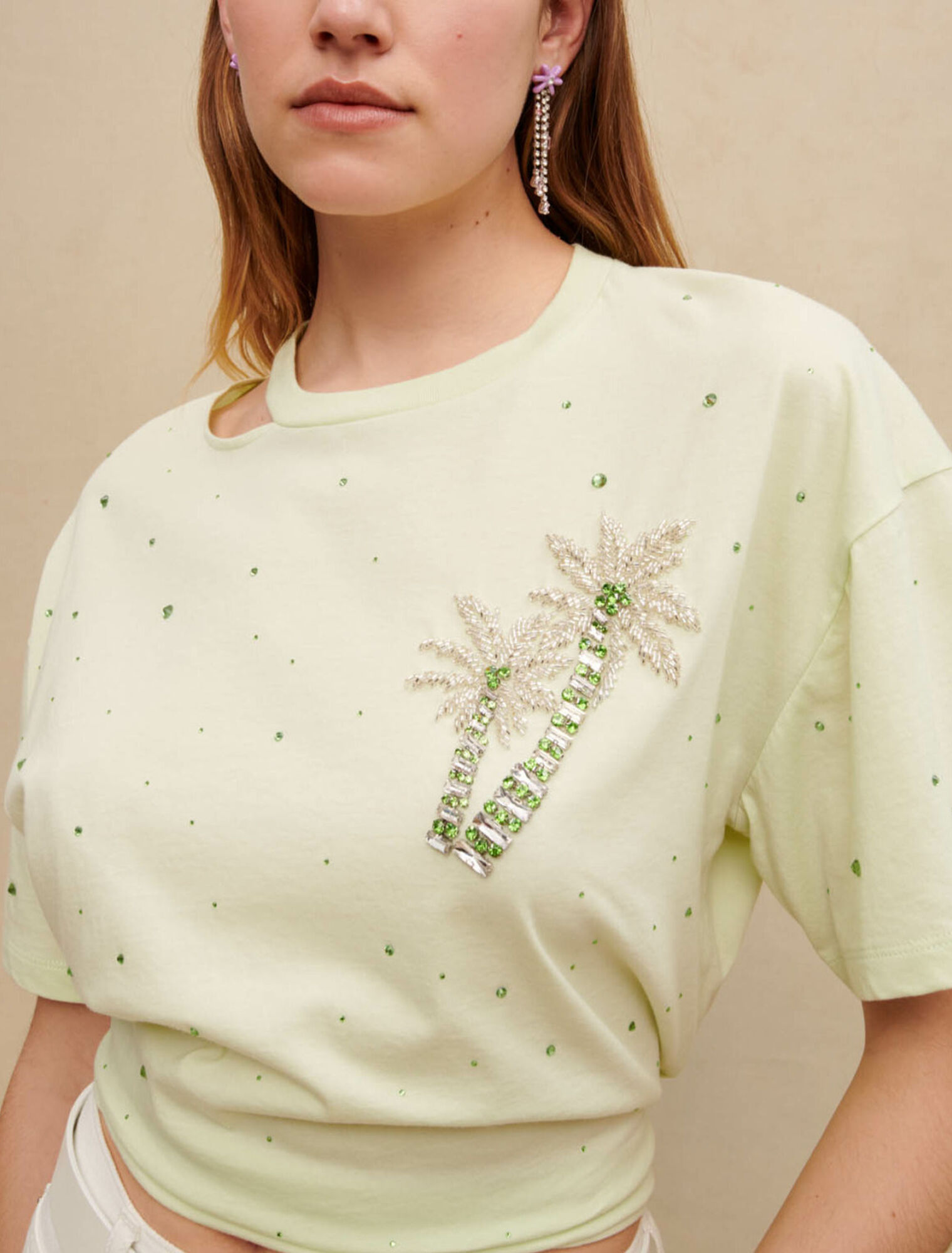 Camiseta con palmeras de cristal