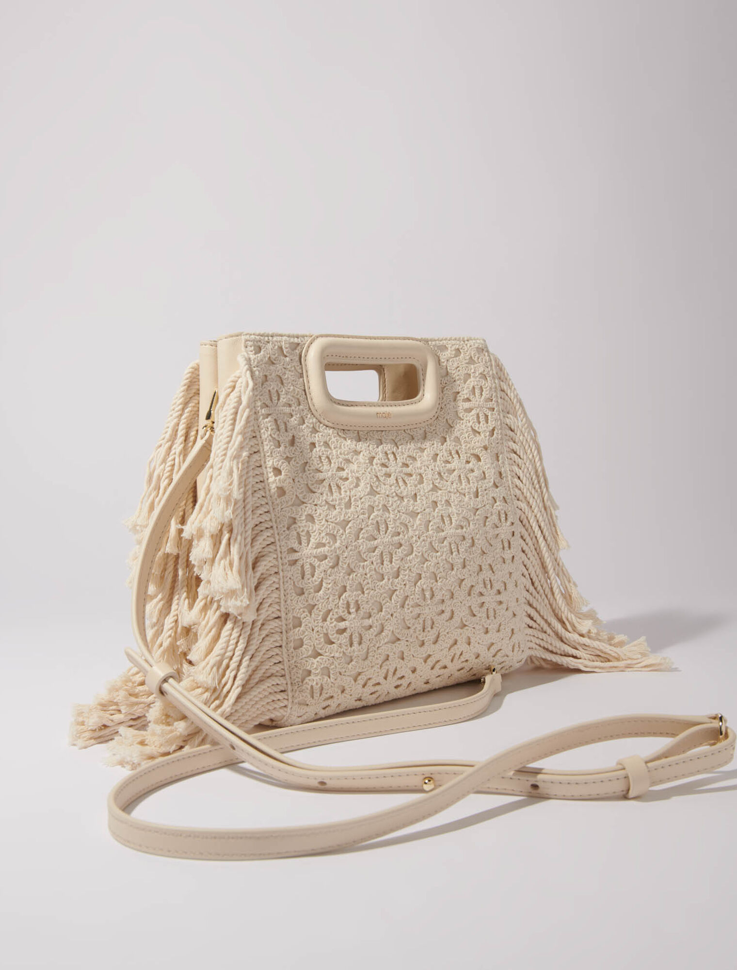Bolso M bordado efecto encaje