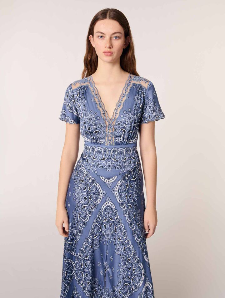 Vestido largo fluido estampado