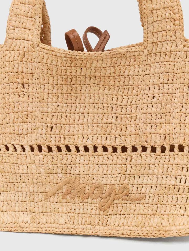 Minibolso cabás en rafia natural