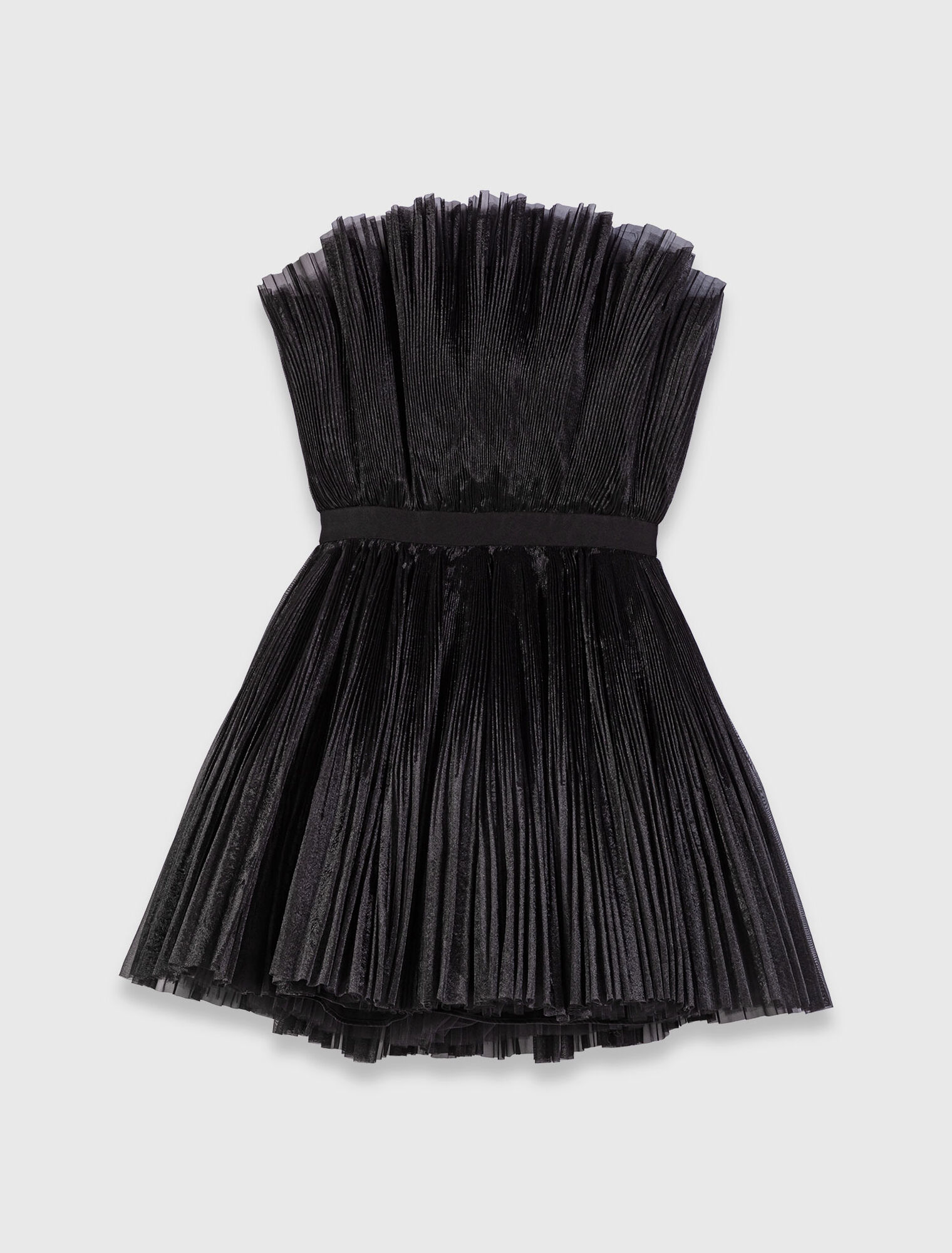 Vestido con corpiño de tul y organza