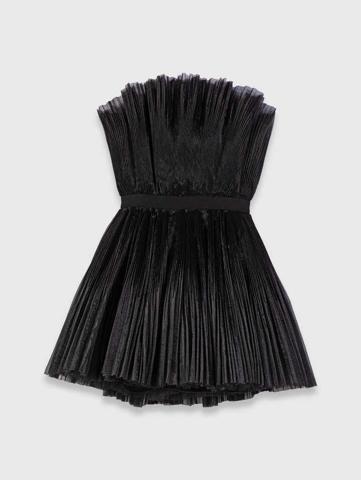 Vestido con corpiño de tul y organza