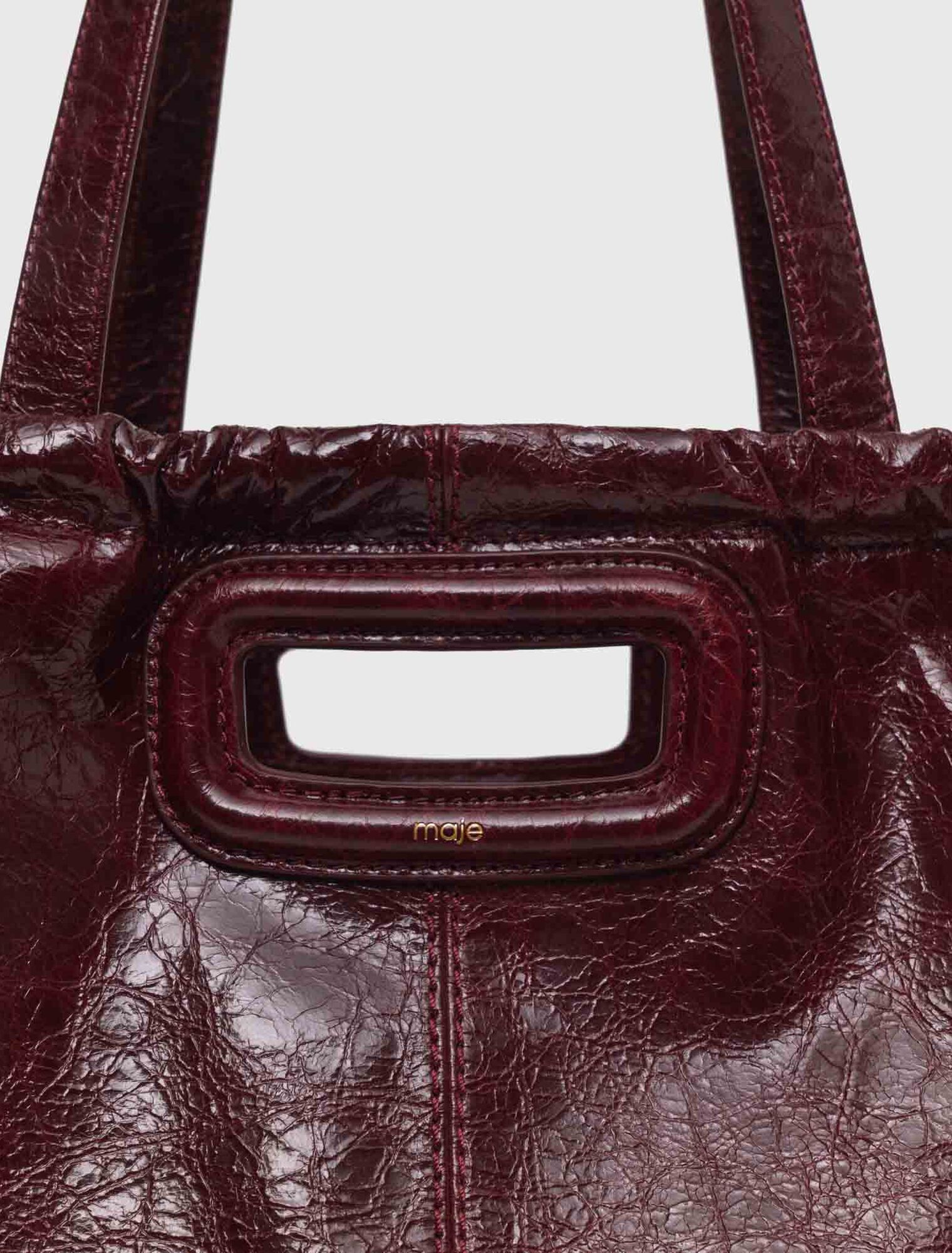 Bolso M Tote de cuero craquelado