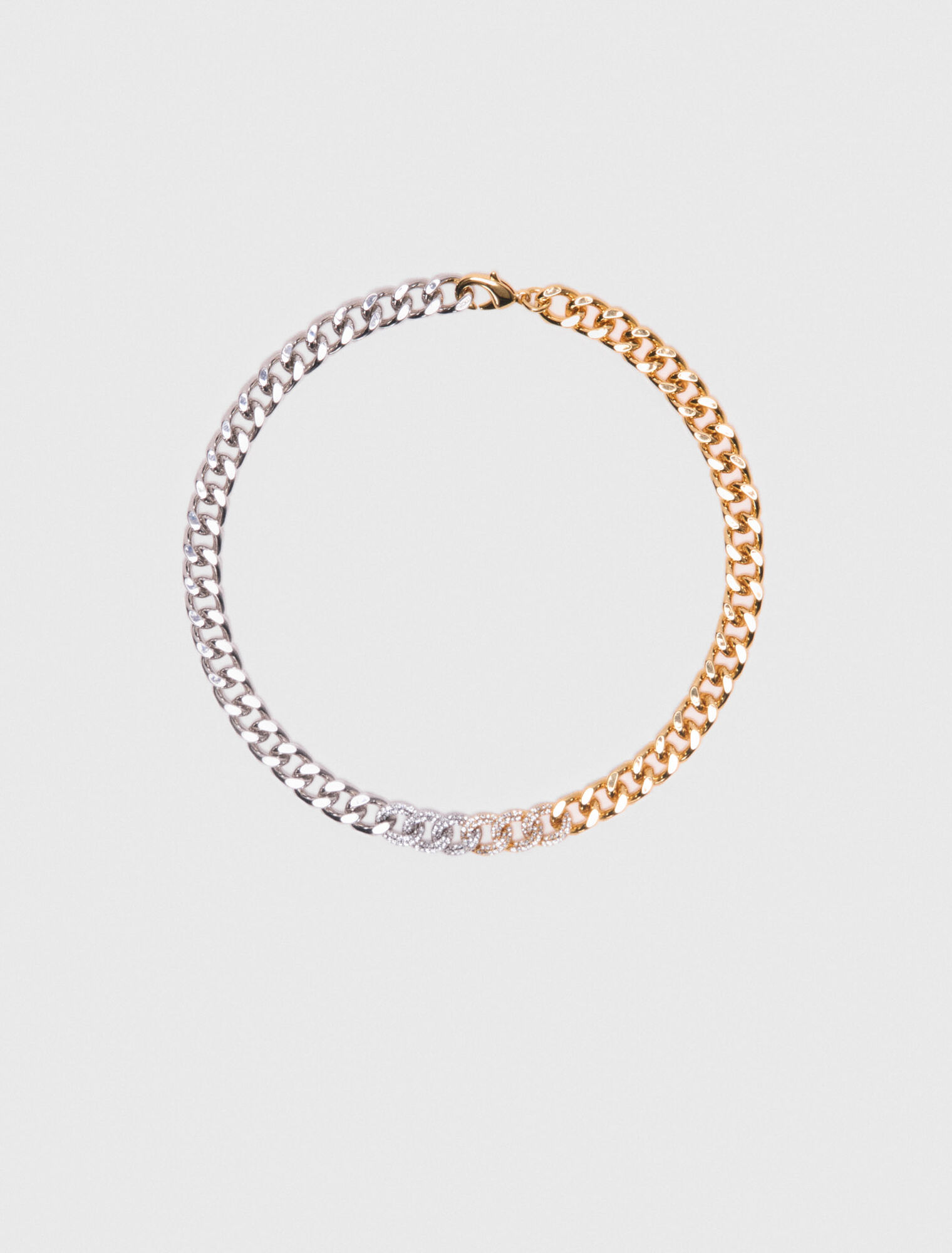 Collar eslabones bicolor con strass