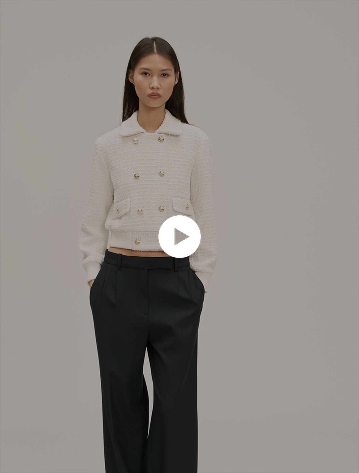 Cazadora corta de tweed