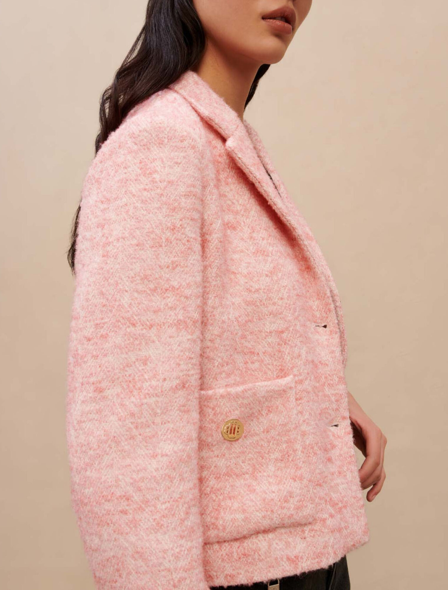 Chaqueta de traje rosa