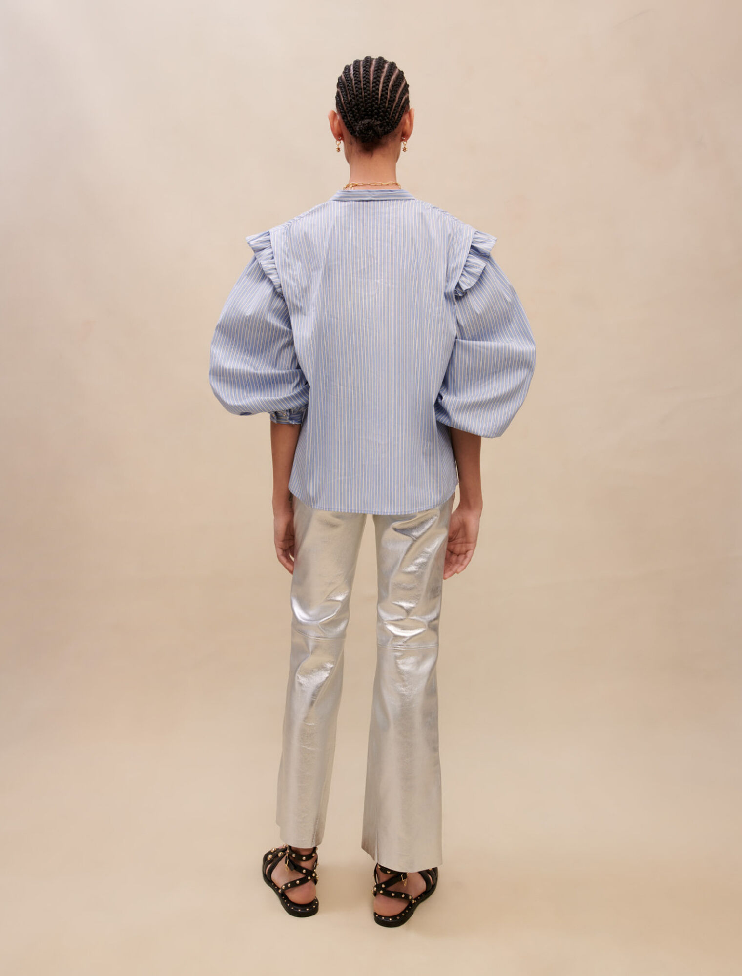 Blusa azul de rayas