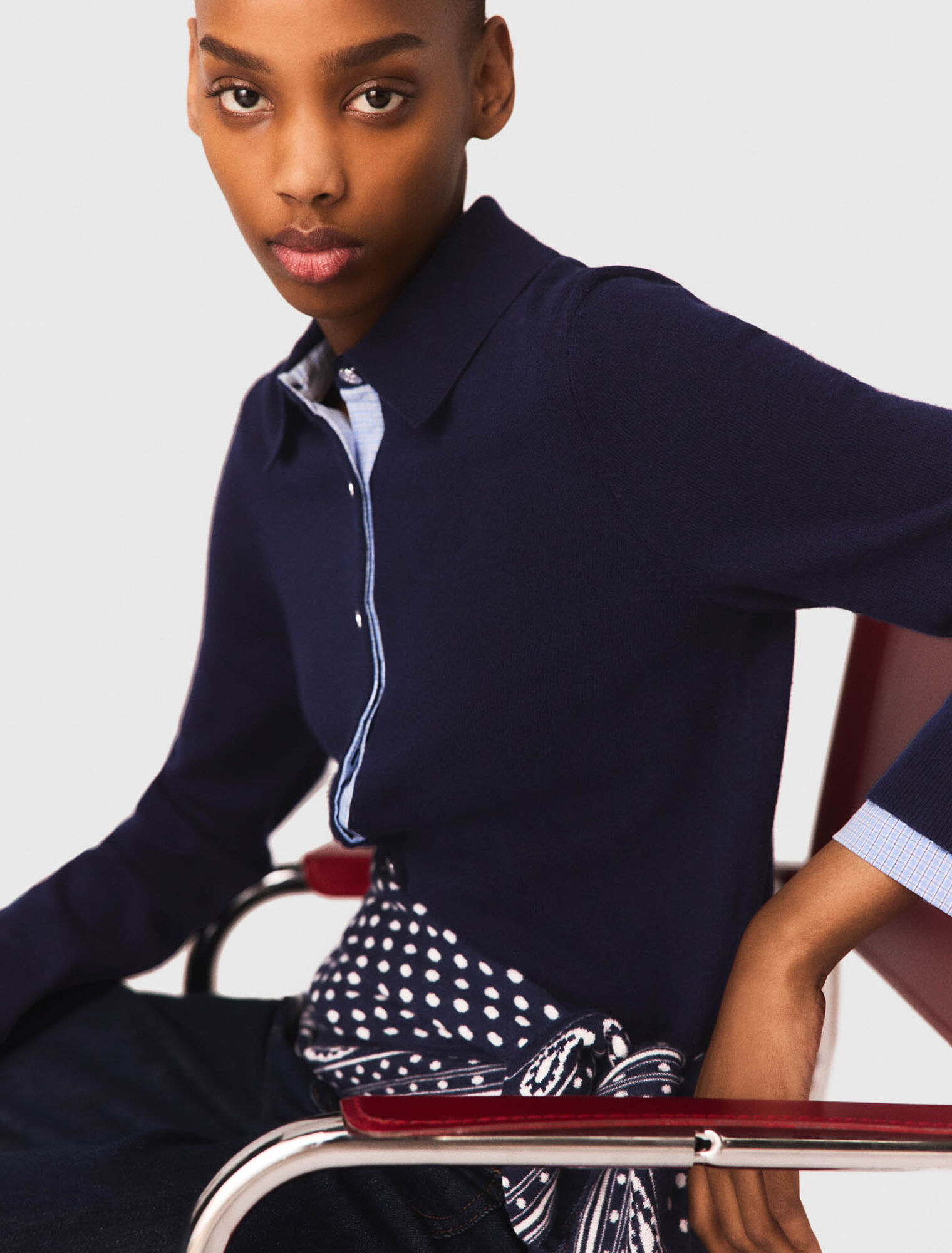 C&aacute;rdigan polo, adornos extra&iacute;bles