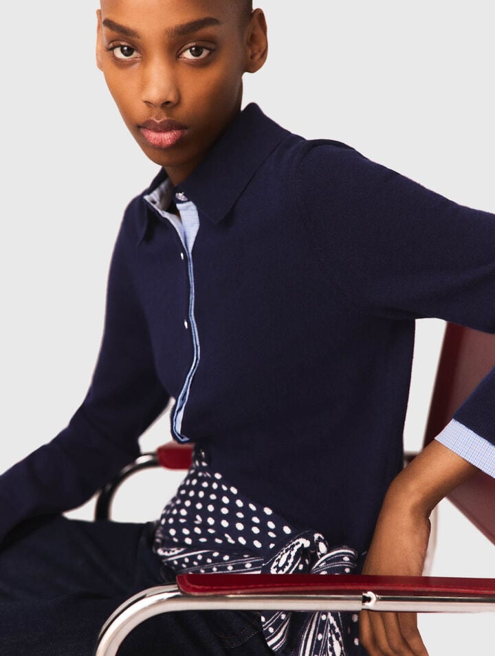 C&aacute;rdigan polo, adornos extra&iacute;bles