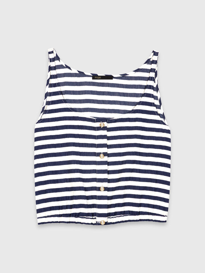 Top de mezcla de lino