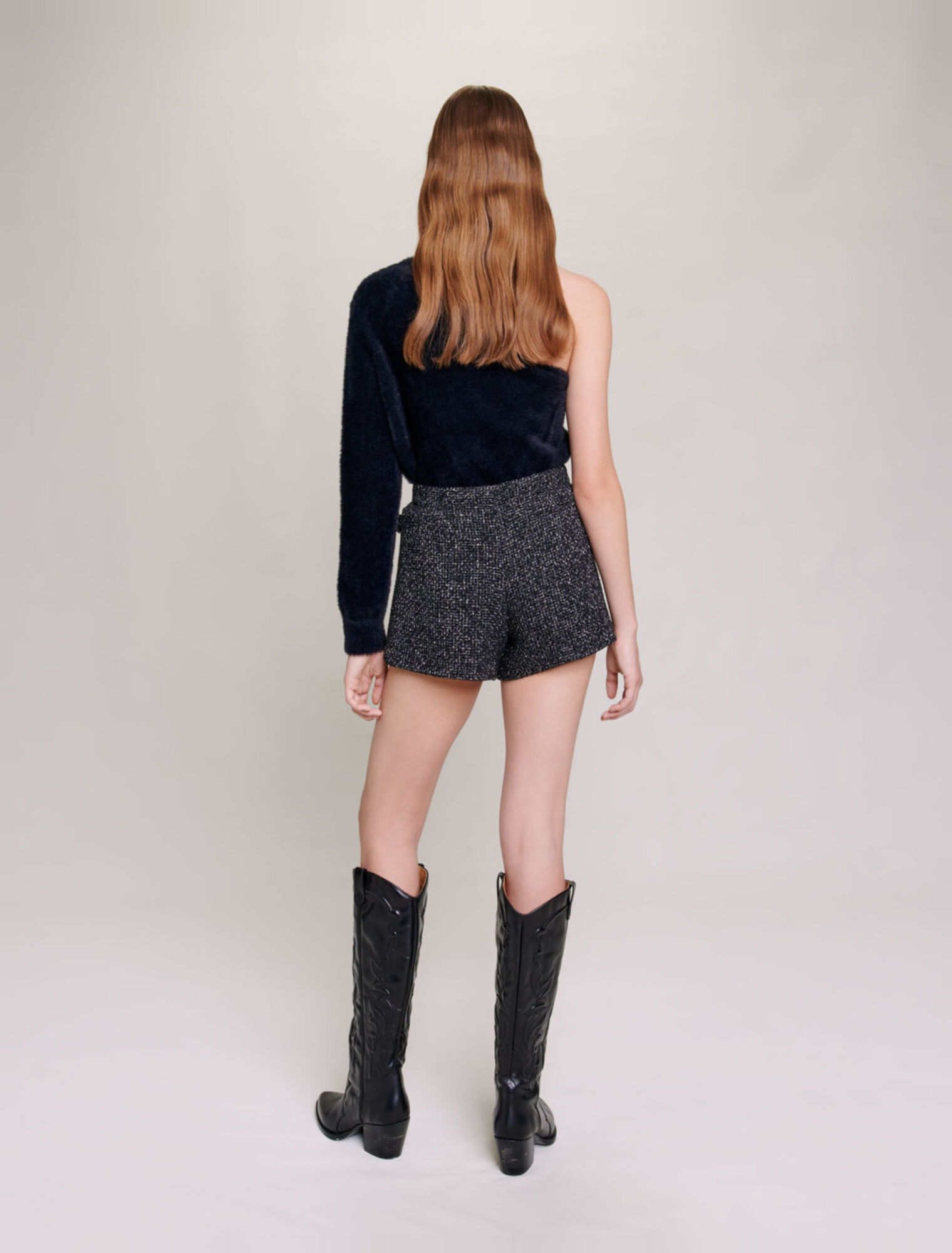 Pantalón de tweed con lentejuelas
