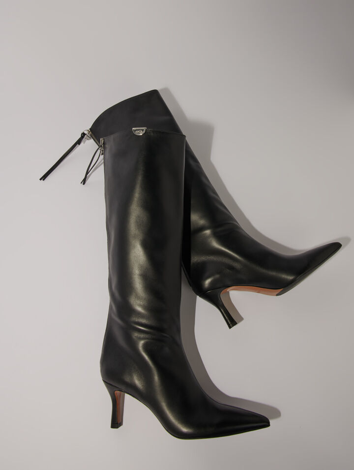 Botas de cuero con puntera fina