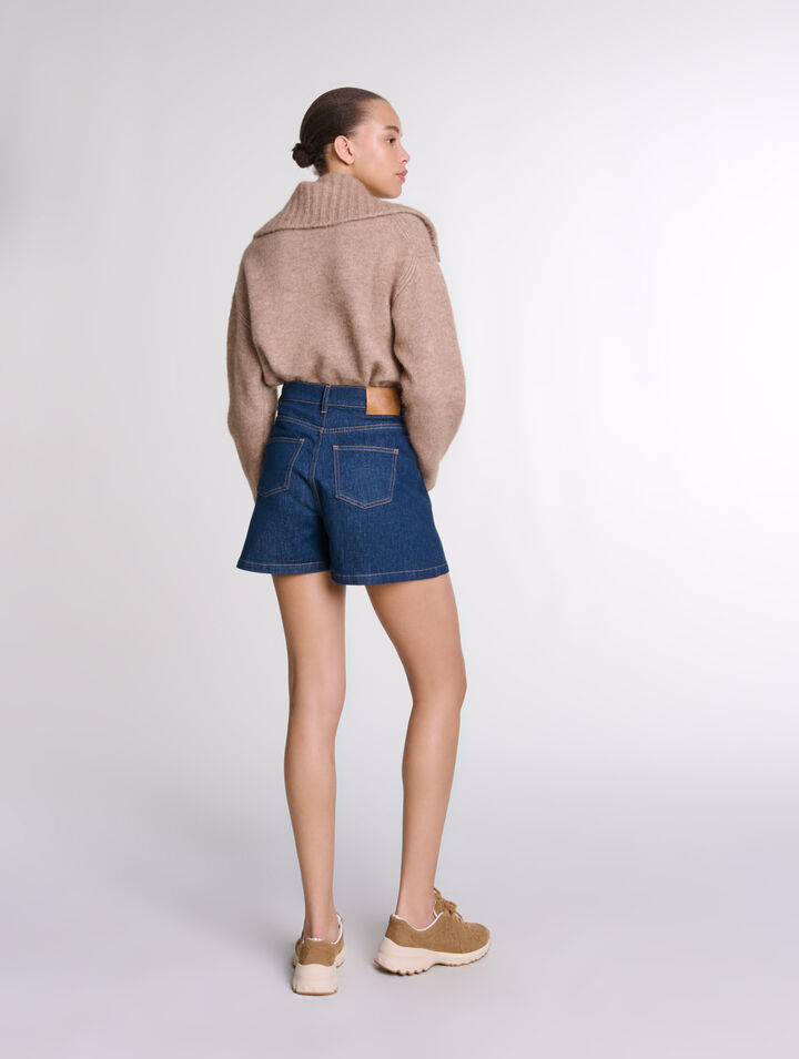 Pantalón corto trampantojo denim