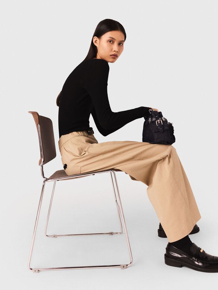 Pantalón ancho de algodón