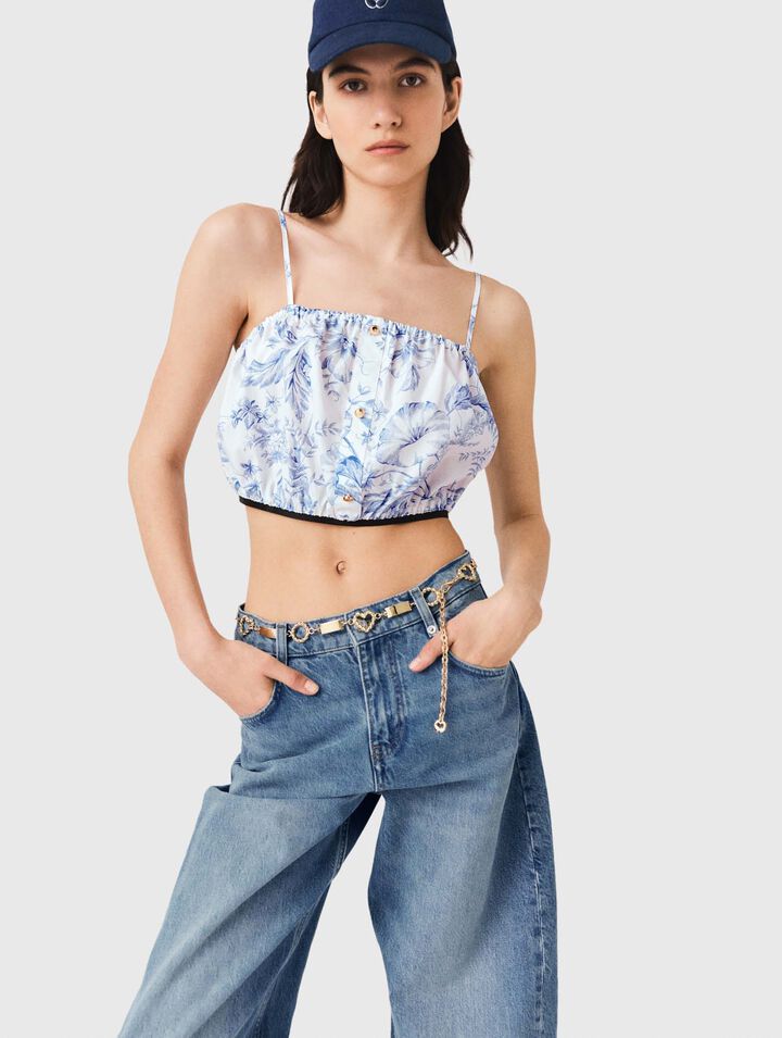 Top de tirantes estampado