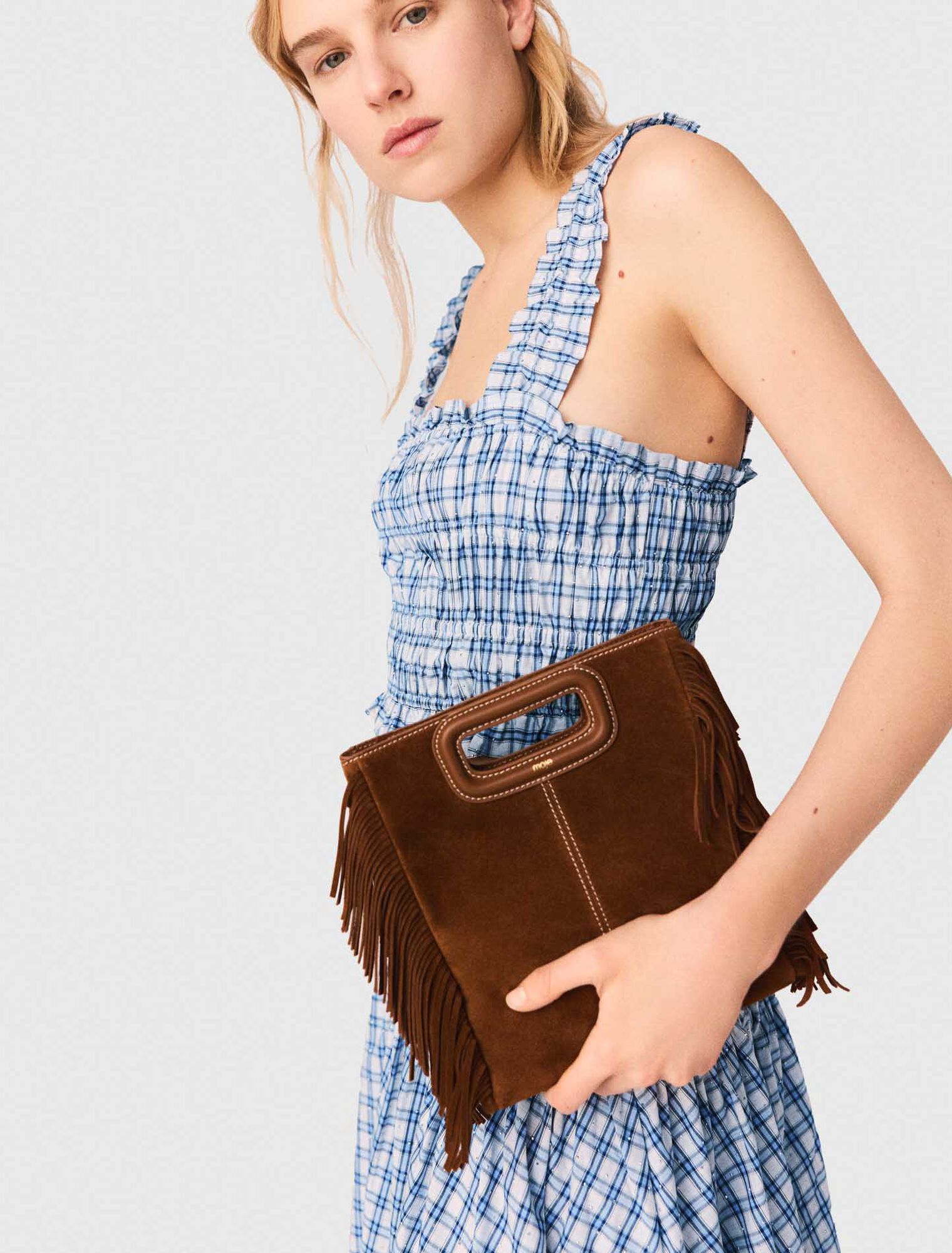 Top fruncido de algod&oacute;n con strass