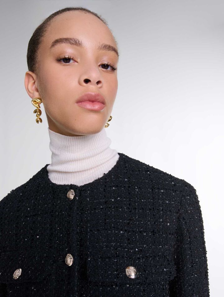 Chaqueta de tweed con lentejuelas