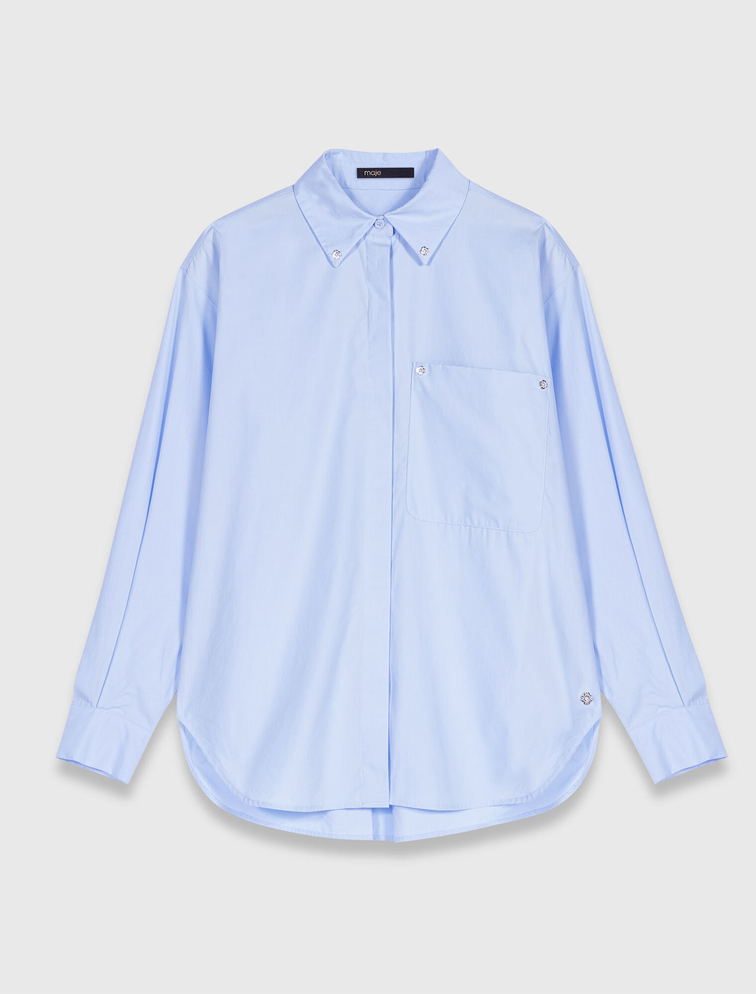 Camisa larga de popelina