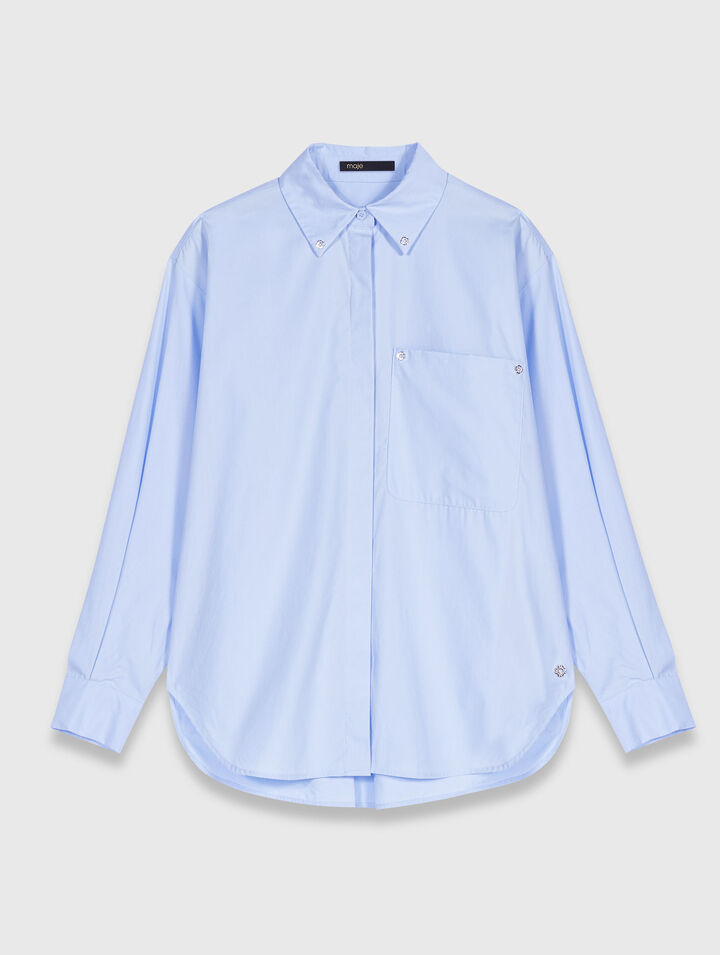Camisa larga de popelina