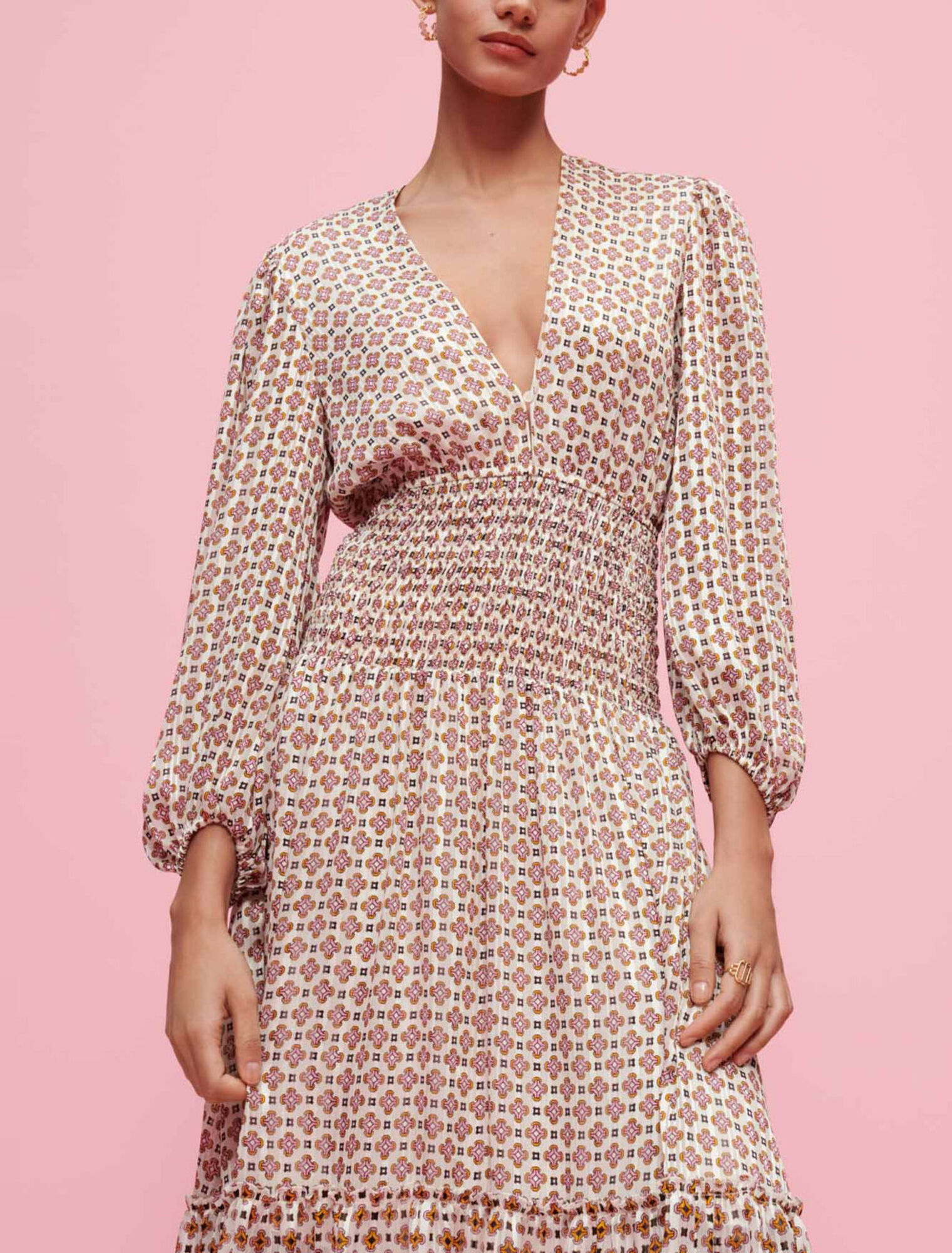 Vestido de gasa estampada