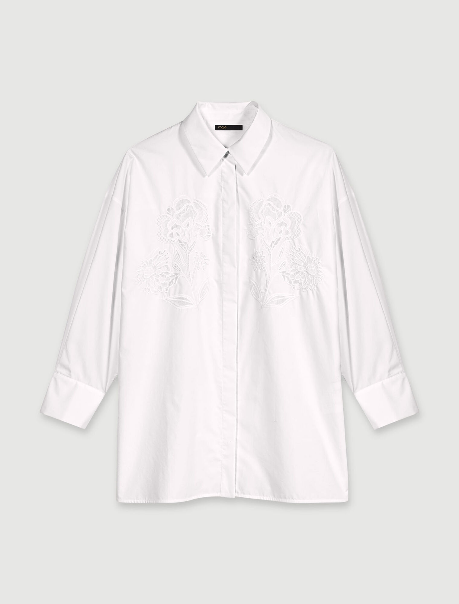 Camisa de popelina de ganchillo